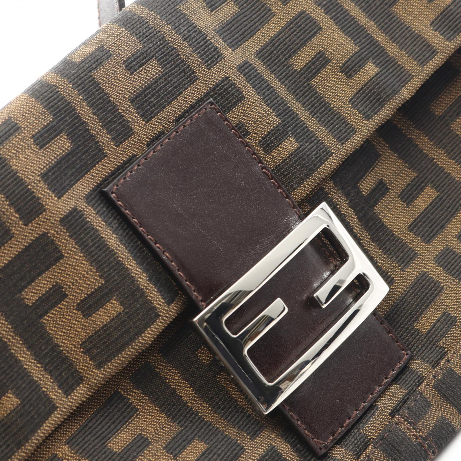 Fendi Handbag Mamma Bucket Zucca Black/brown Canvas Leather Zucca Mamma Bucket