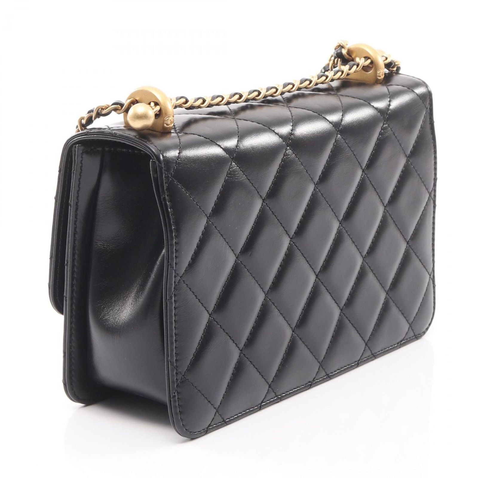 Chanel Shoulder Bag Matelasse As2615 Black Lambskin Matelasse Small Flap Chain