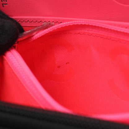 Chanel Round Long Wallet Cambon Line A26710 Black/Black Enamel Leather Patent