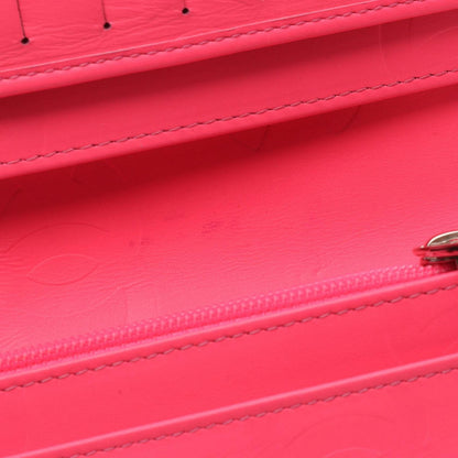 Chanel Bifold Long Wallet Cambon Line Black/Black Enamel Leather Patent Leather