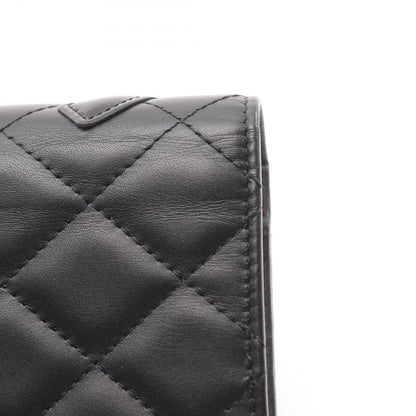 Chanel Bifold Long Wallet Cambon Line Black/Black Enamel Leather Patent Leather