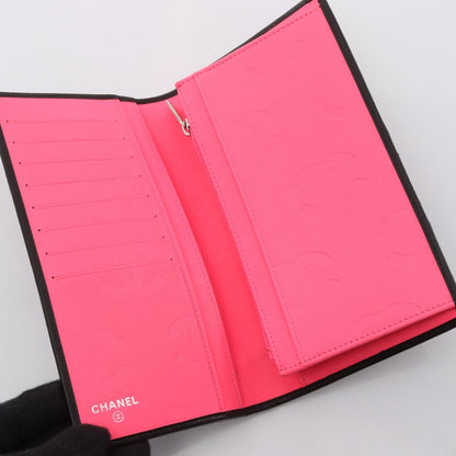 Chanel Bifold Long Wallet Cambon Line Black/Black Enamel Leather Patent Leather