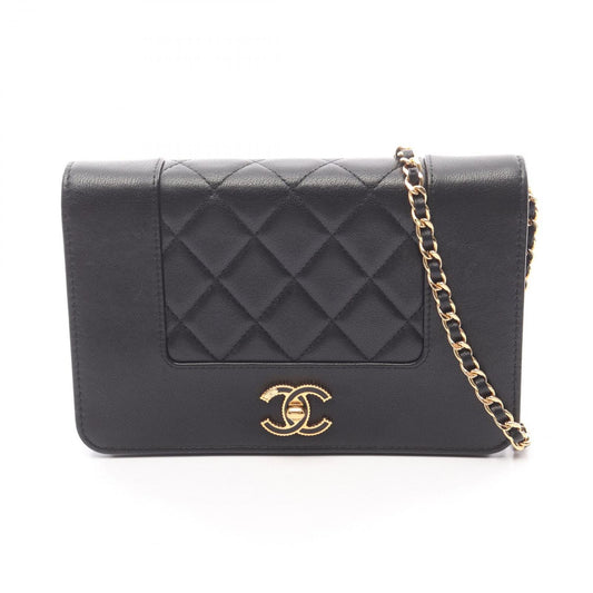 Chanel Shoulder Bag Mademoiselle Black Lambskin Mademoiselle Chain Wallet