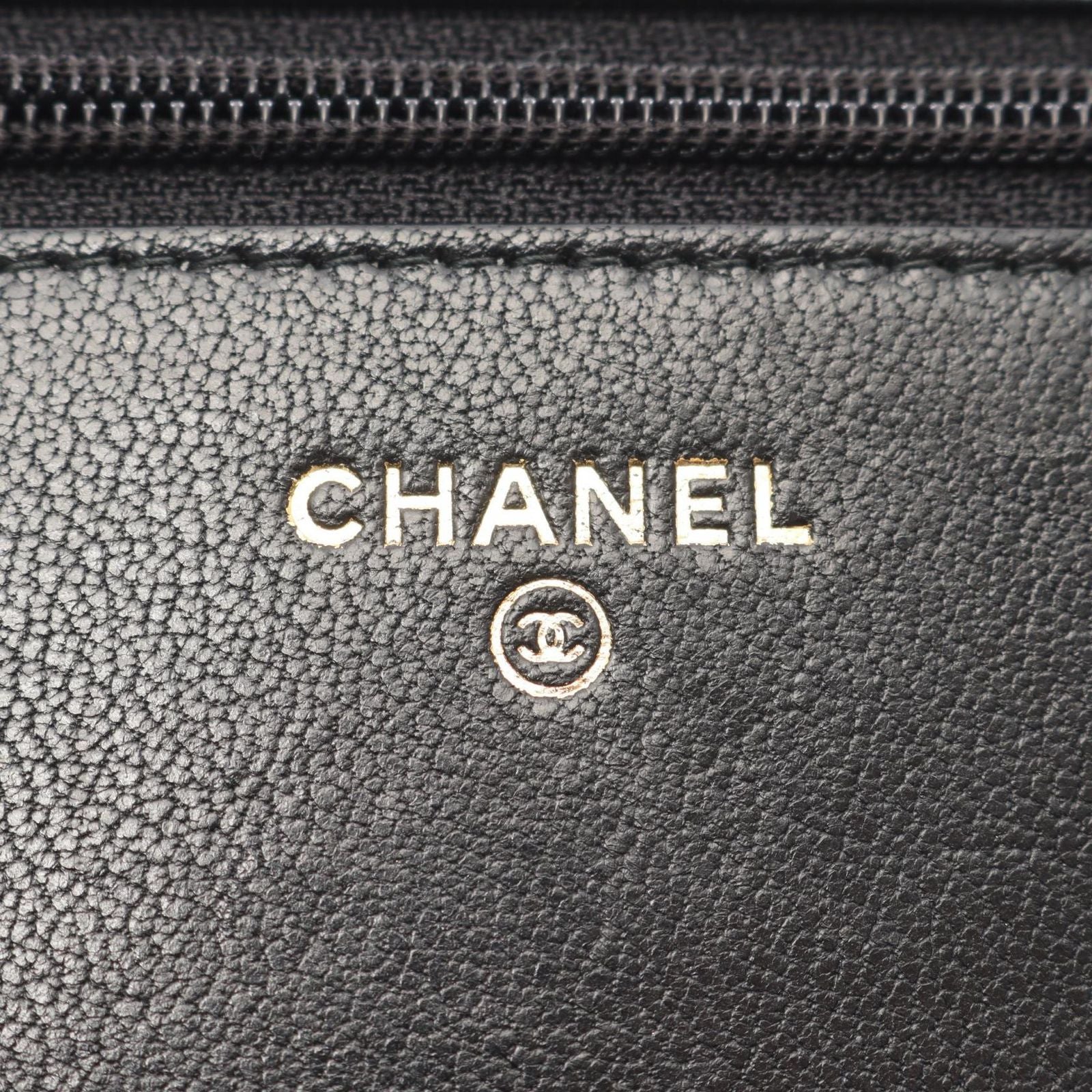Chanel Shoulder Bag Mademoiselle Black Lambskin Mademoiselle Chain Wallet