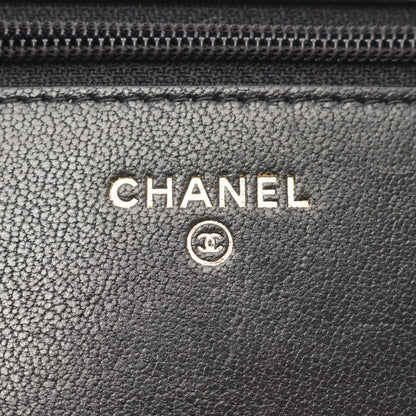 Chanel Shoulder Bag Mademoiselle Black Lambskin Mademoiselle Chain Wallet