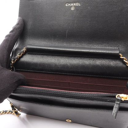 Chanel Shoulder Bag Mademoiselle Black Lambskin Mademoiselle Chain Wallet