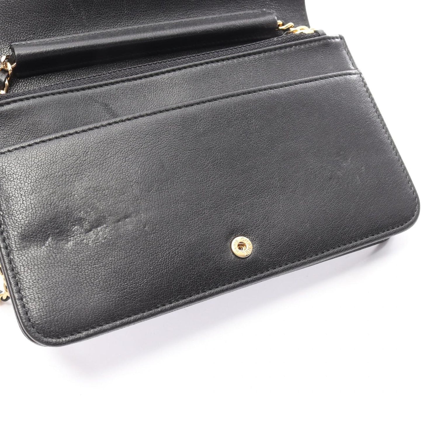 Chanel Shoulder Bag Mademoiselle Black Lambskin Mademoiselle Chain Wallet