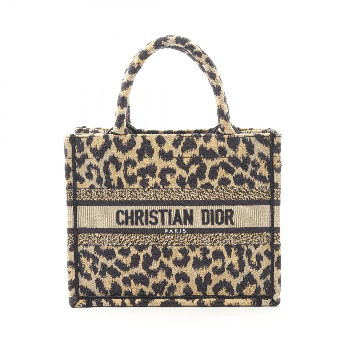Dior Tote Bag Book Tote Small Beige/Black Leopard Canvas Book Tote Small Ladies