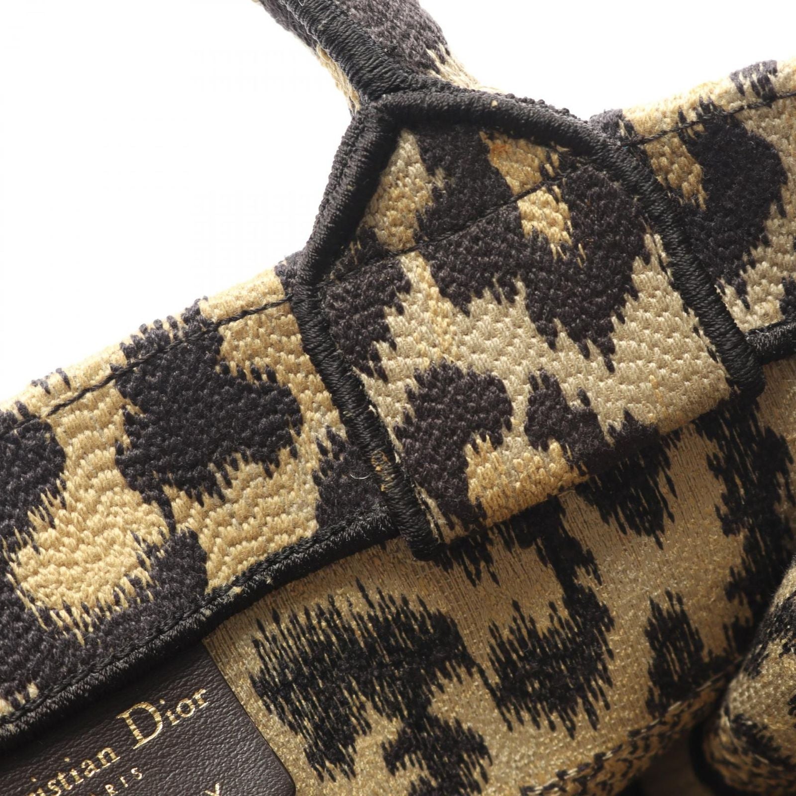 Dior Tote Bag Book Tote Small Beige/Black Leopard Canvas Book Tote Small Ladies
