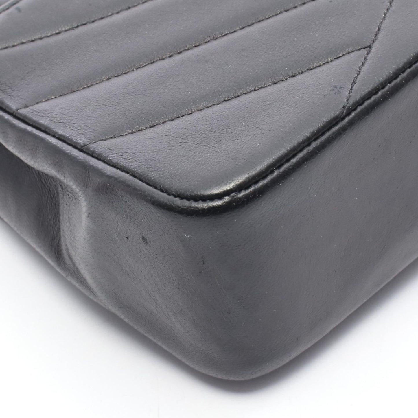 Chanel Shoulder Bag Bias Stitch Black Lambskin Bias Stitch Chain Shoulder