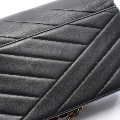 Chanel Shoulder Bag Bias Stitch Black Lambskin Bias Stitch Chain Shoulder