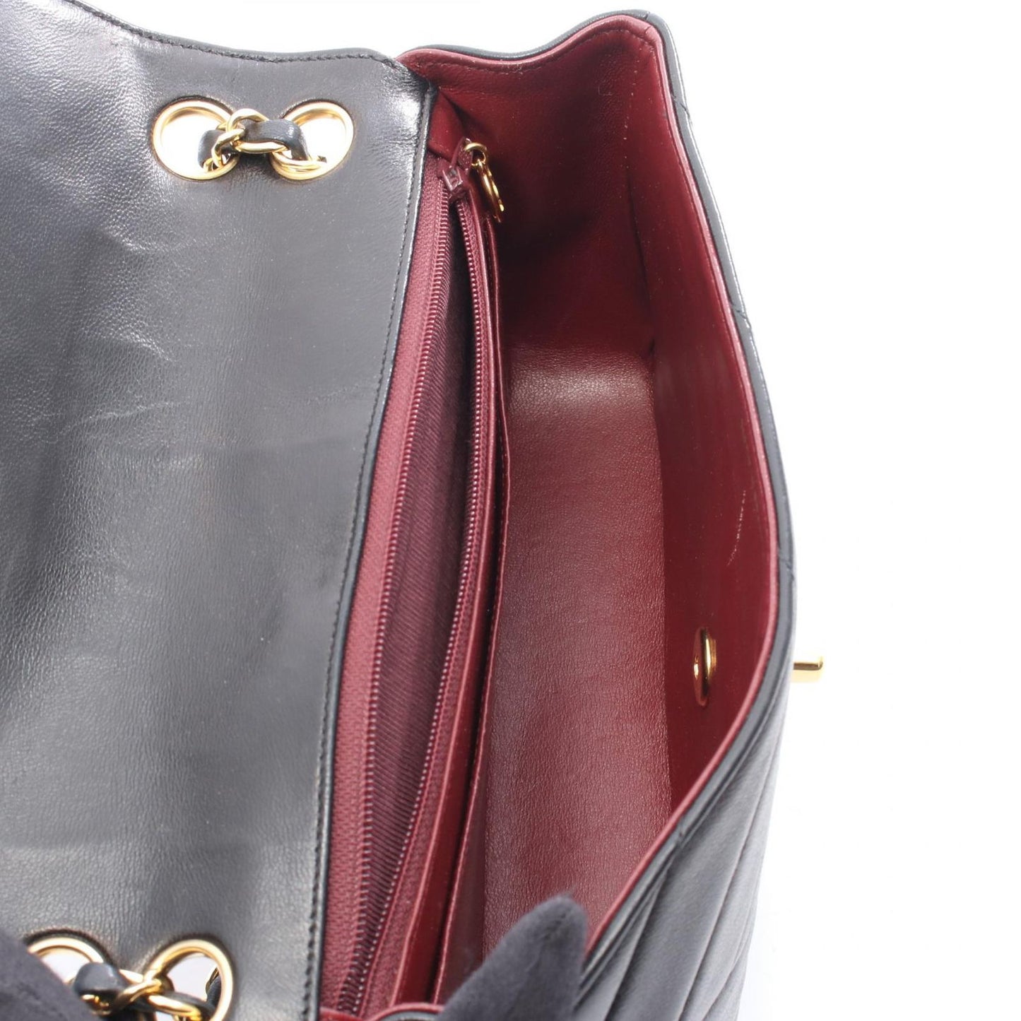 Chanel Shoulder Bag Bias Stitch Black Lambskin Bias Stitch Chain Shoulder