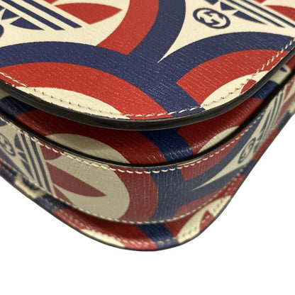 GUCCI Shoulder Bag Horsebit 1955 602204 Ivory x Red x Multi x adidas Leather