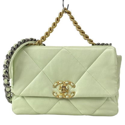 CHANEL Shoulder Bag Excellent Condition CHANEL 19 AS1160 Light Green Metal