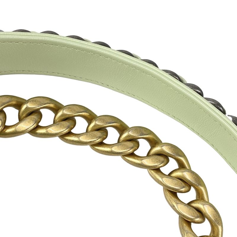 CHANEL Shoulder Bag Excellent Condition CHANEL 19 AS1160 Light Green Metal