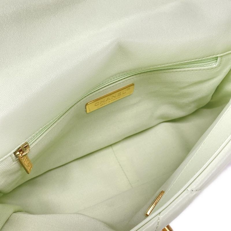 CHANEL Shoulder Bag Excellent Condition CHANEL 19 AS1160 Light Green Metal