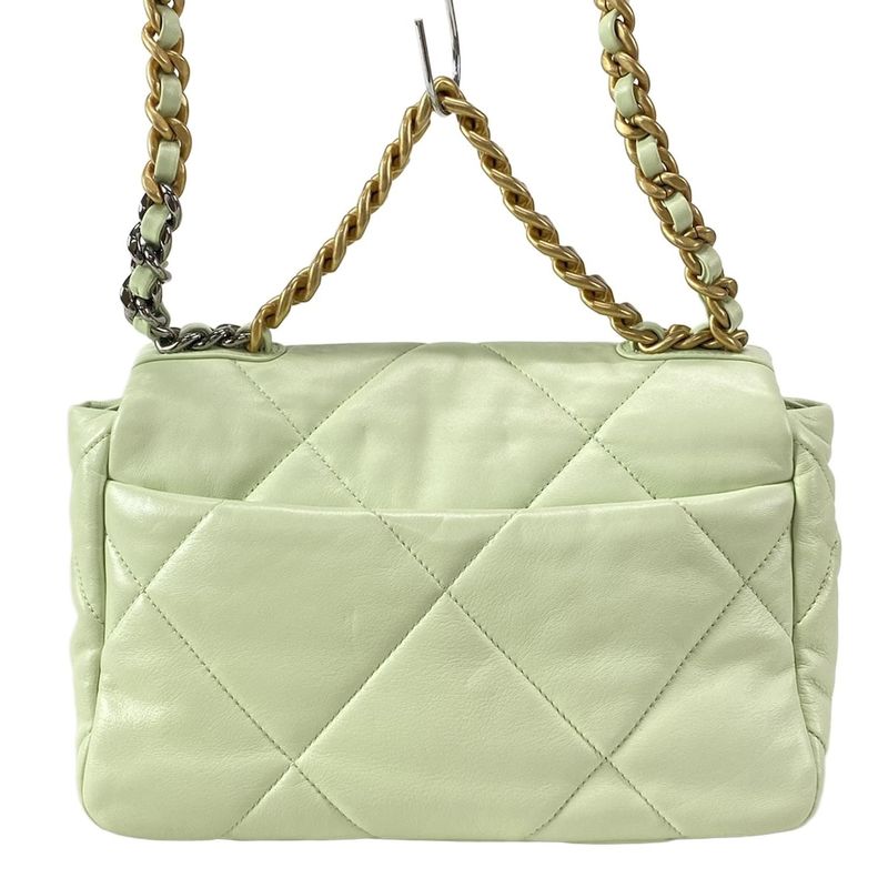 CHANEL Shoulder Bag Excellent Condition CHANEL 19 AS1160 Light Green Metal