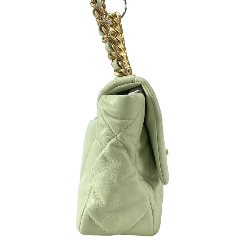 CHANEL Shoulder Bag Excellent Condition CHANEL 19 AS1160 Light Green Metal