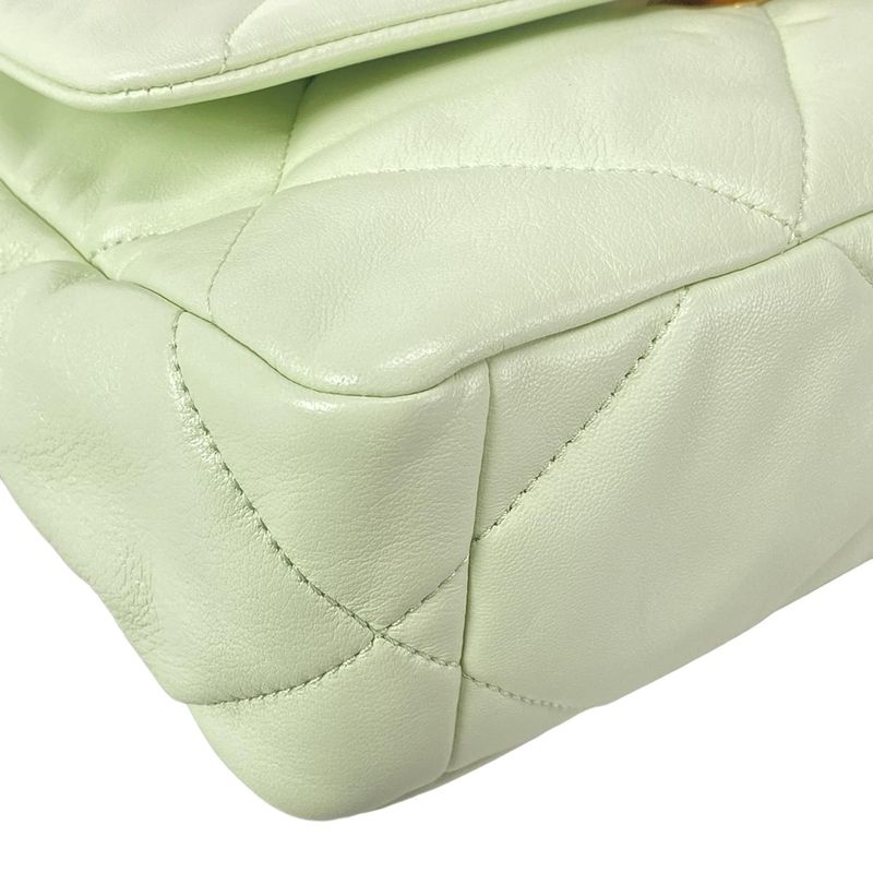 CHANEL Shoulder Bag Excellent Condition CHANEL 19 AS1160 Light Green Metal