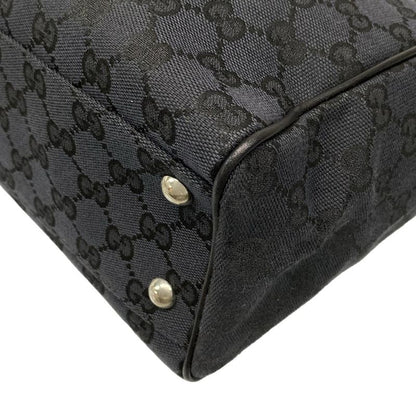 Gucci Tote Bag GG Pattern 264221 Black X Dark Green Leather