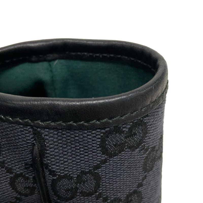 Gucci Tote Bag GG Pattern 264221 Black X Dark Green Leather