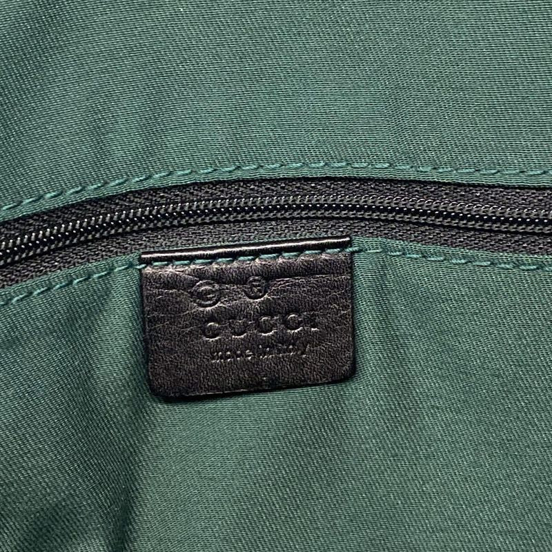 Gucci Tote Bag GG Pattern 264221 Black X Dark Green Leather