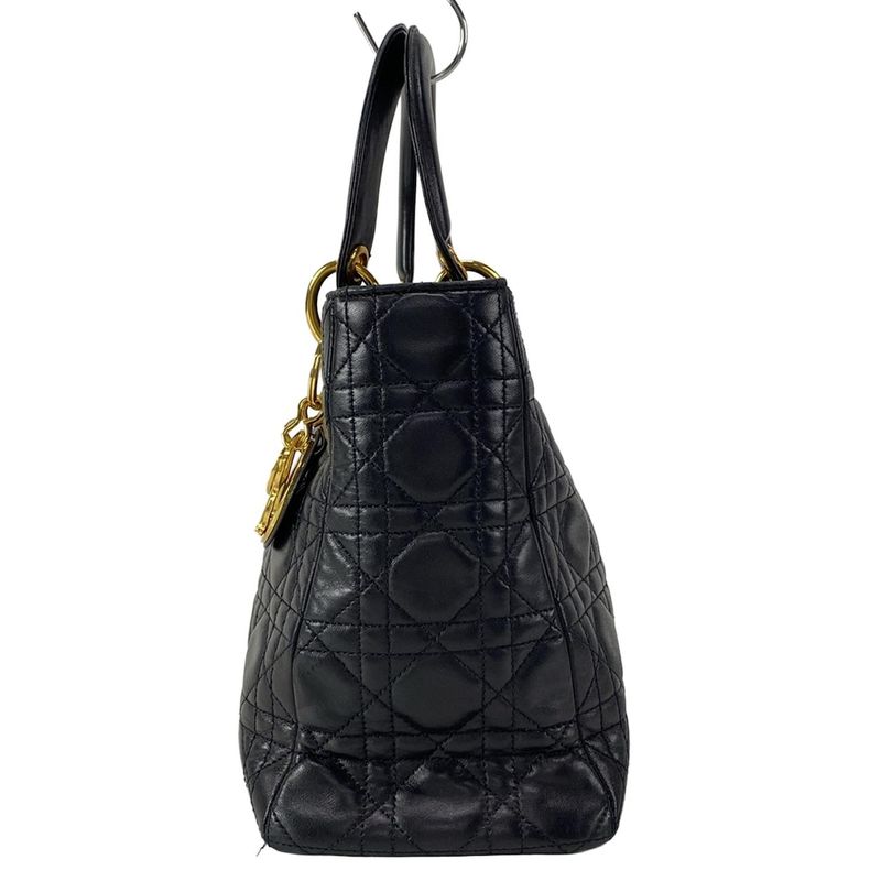 Dior Christian Dior Handbag Lady Dior Medium Bag Black Lambskin