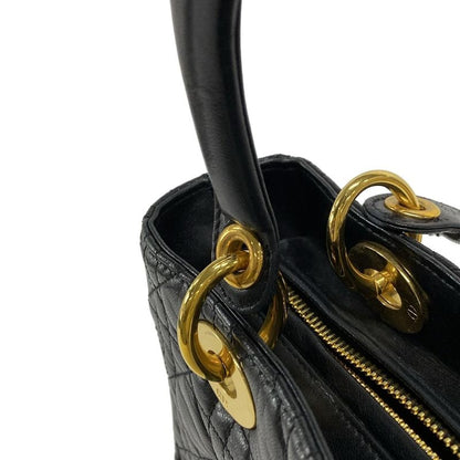 Dior Christian Dior Handbag Lady Dior Medium Bag Black Lambskin