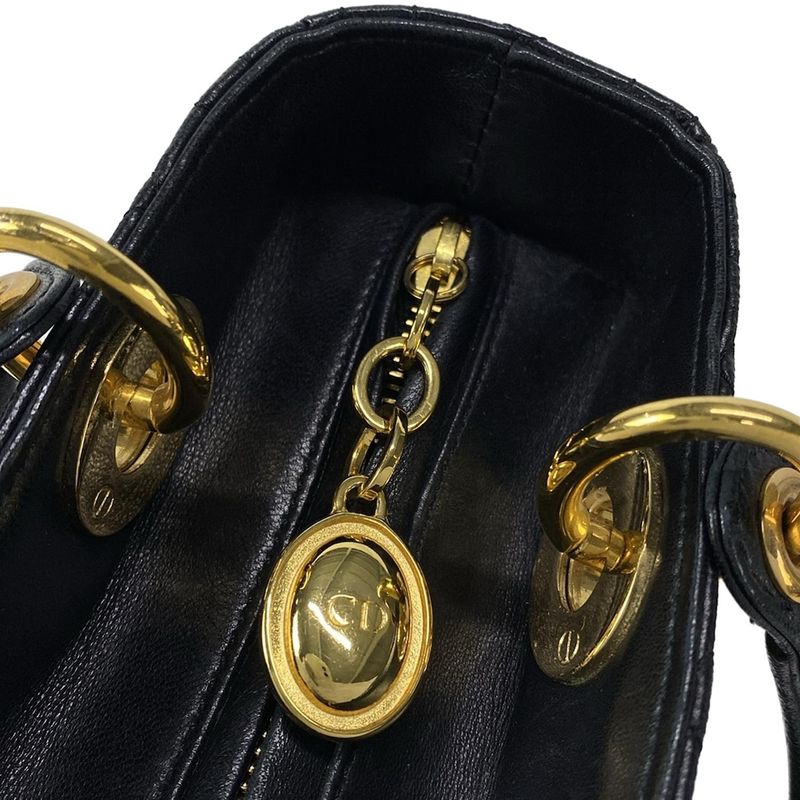 Dior Christian Dior Handbag Lady Dior Medium Bag Black Lambskin