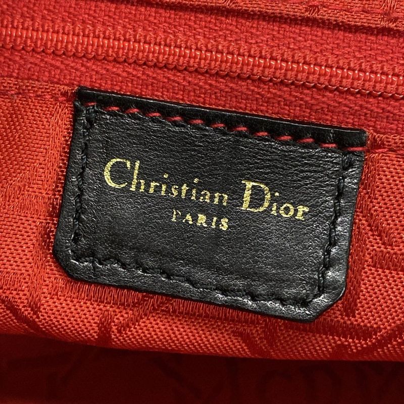 Dior Christian Dior Handbag Lady Dior Medium Bag Black Lambskin
