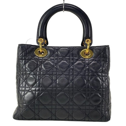 Dior Christian Dior Handbag Lady Dior Medium Bag Black Lambskin