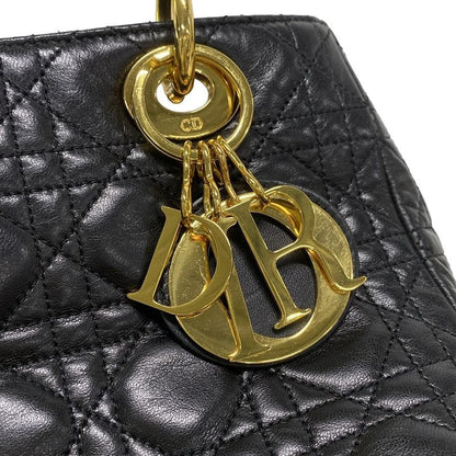 Dior Christian Dior Handbag Lady Dior Medium Bag Black Lambskin