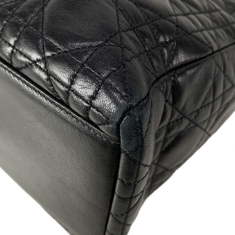 Dior Christian Dior Handbag Lady Dior Medium Bag Black Lambskin