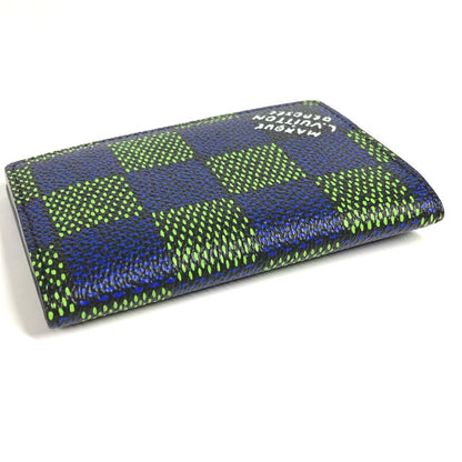 Louis Vuitton Card Case Organizer De Poche N00143 Leather / Canvas Blue