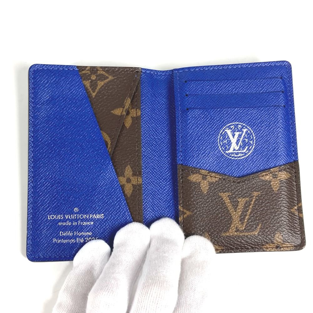 Louis Vuitton Card Case Organizer De Poche N00143 Leather / Canvas Blue