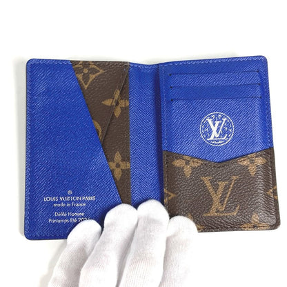 Louis Vuitton Card Case Organizer De Poche N00143 Leather / Canvas Blue