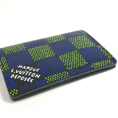 Louis Vuitton Card Case Organizer De Poche N00143 Leather / Canvas Blue