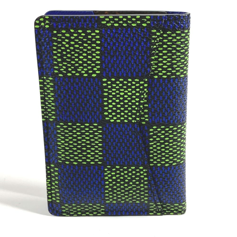 Louis Vuitton Card Case Organizer De Poche N00143 Leather / Canvas Blue