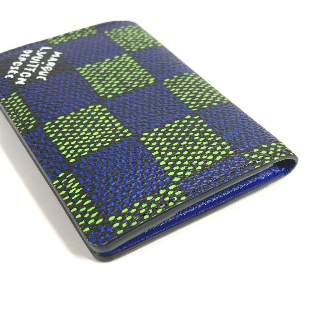 Louis Vuitton Card Case Organizer De Poche N00143 Leather / Canvas Blue