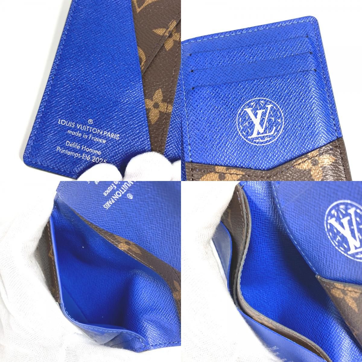 Louis Vuitton Card Case Organizer De Poche N00143 Leather / Canvas Blue