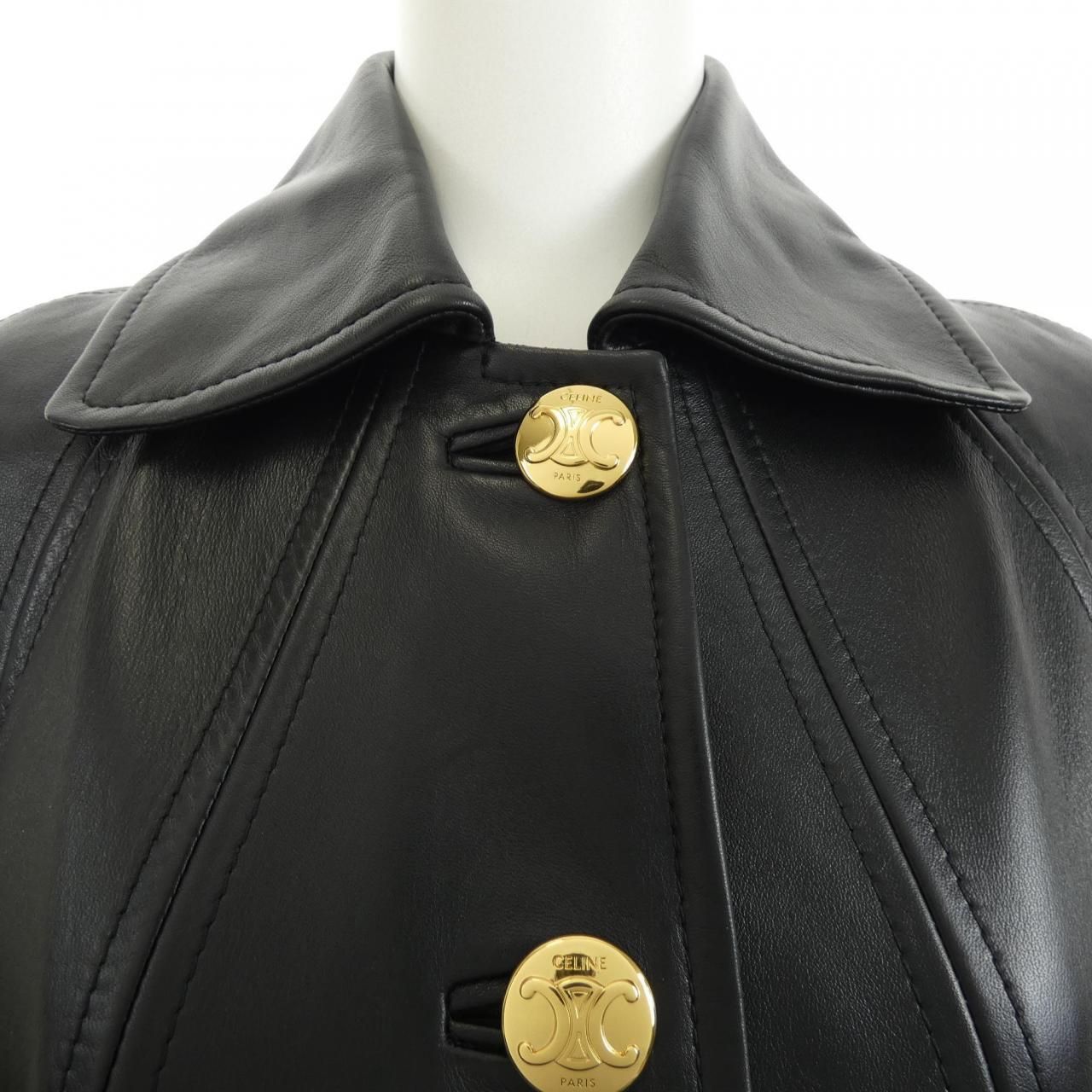 Celine Claudine Color 2d561583c Leather Coat