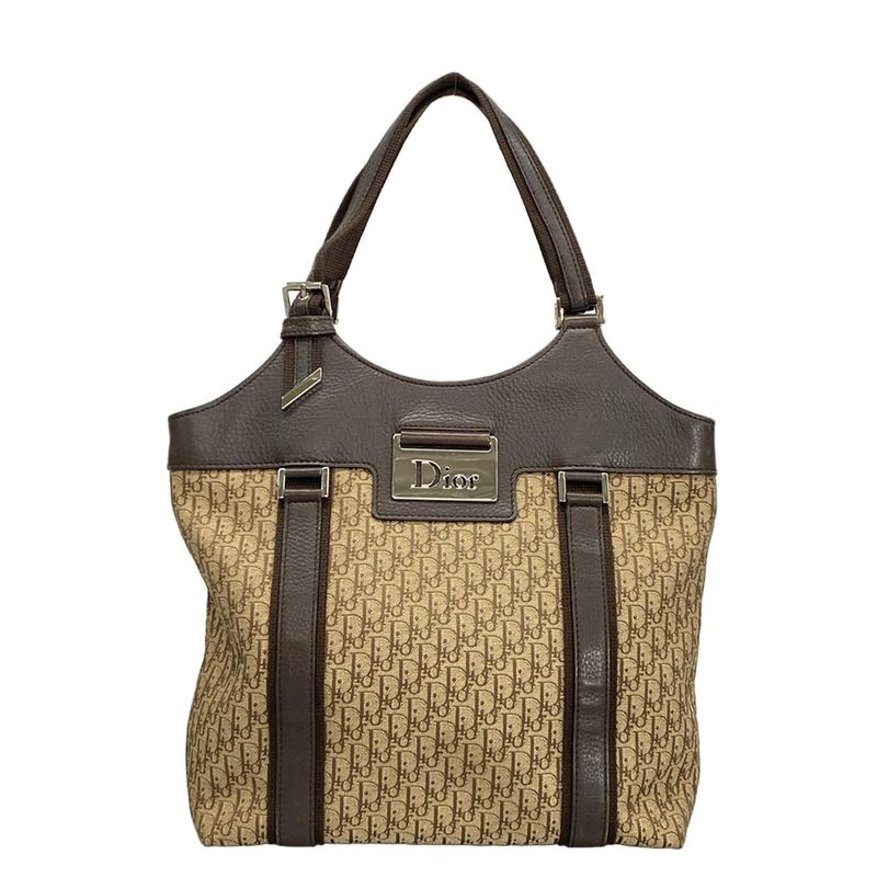 Dior Christian Dior Tote Bag Street Chic Beige X Dark Brown Leather