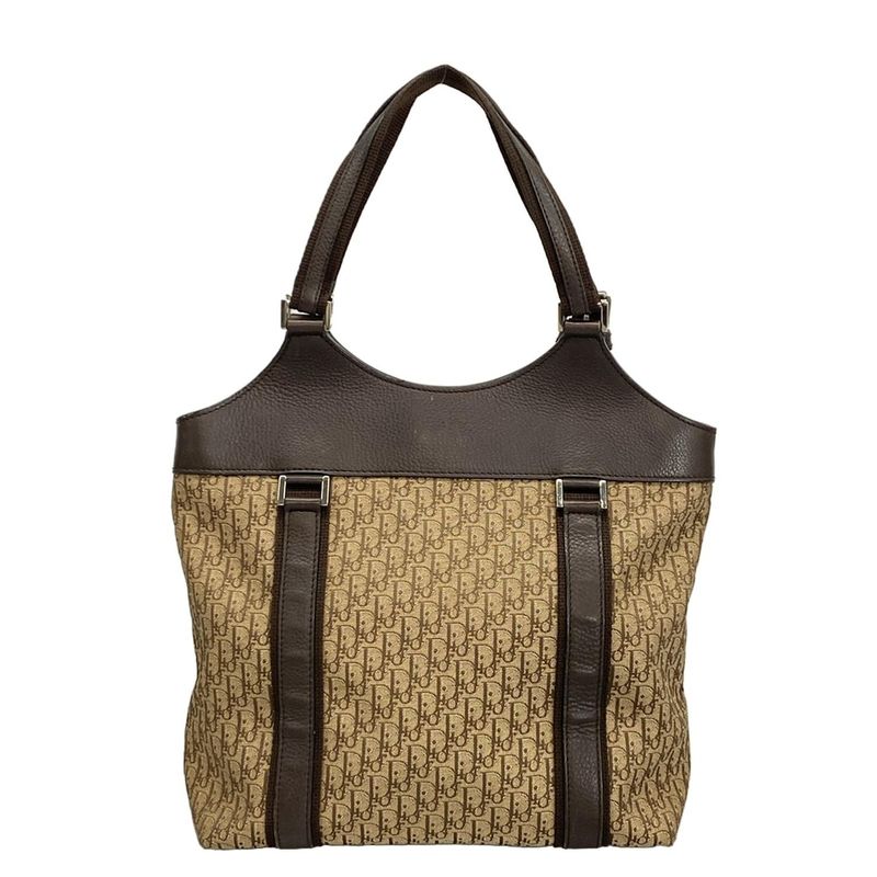 Dior Christian Dior Tote Bag Street Chic Beige X Dark Brown Leather