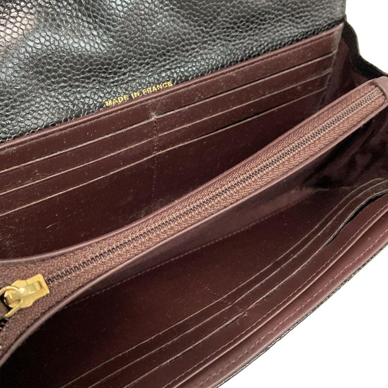Chanel Long Wallet Matelasse A80758 Black Gold Hardware