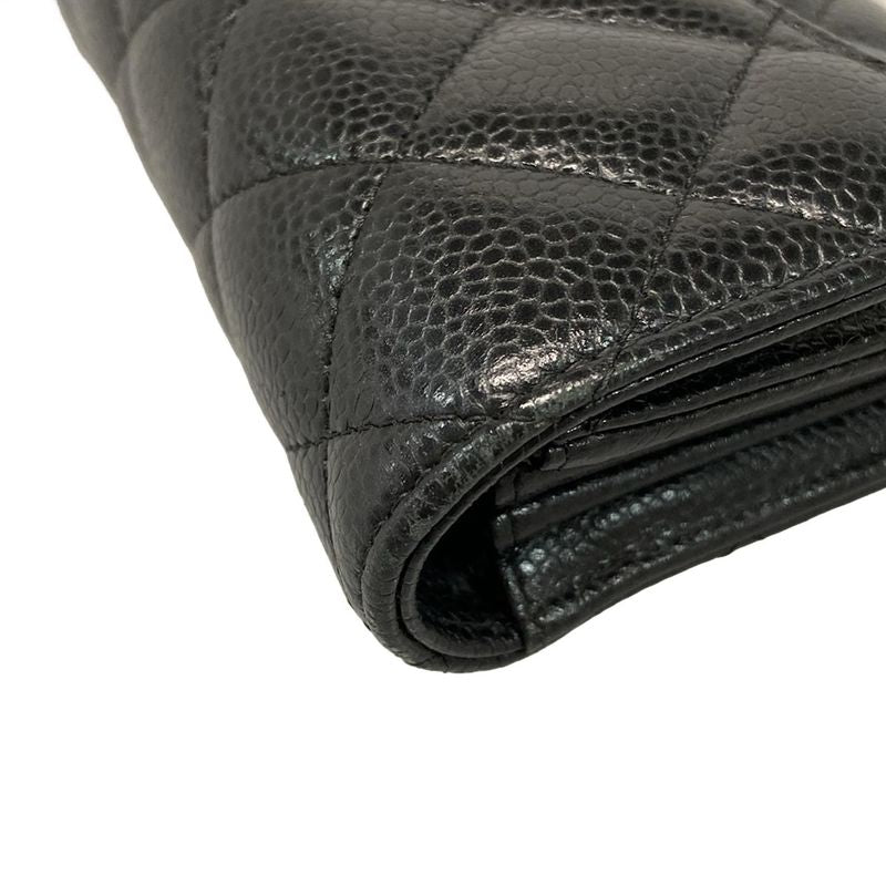 Chanel Long Wallet Matelasse A80758 Black Gold Hardware