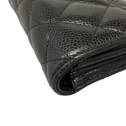 Chanel Long Wallet Matelasse A80758 Black Gold Hardware