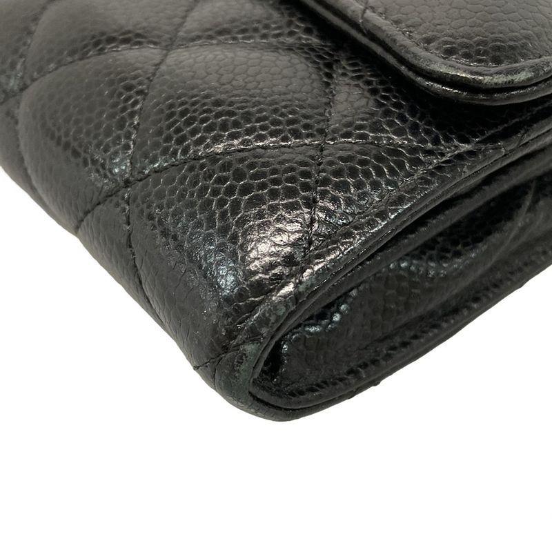 Chanel Long Wallet Matelasse A80758 Black Gold Hardware