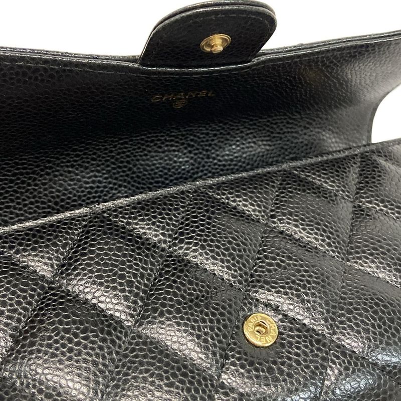 Chanel Long Wallet Matelasse A80758 Black Gold Hardware