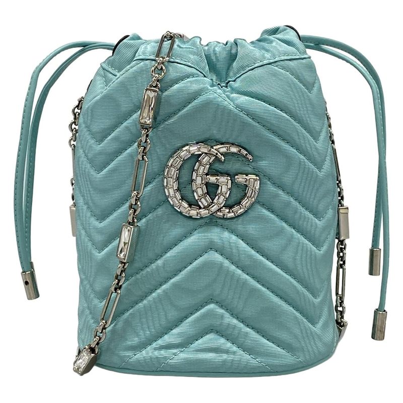 Gucci Shoulder Bag Ggmarmont 746609 Light Blue Bijou