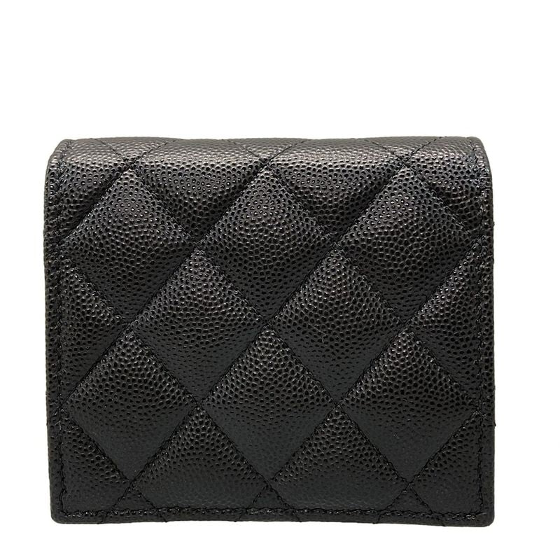 Chanel Bifold Wallet Matelasse Ap4085 Black Gold Hardware
